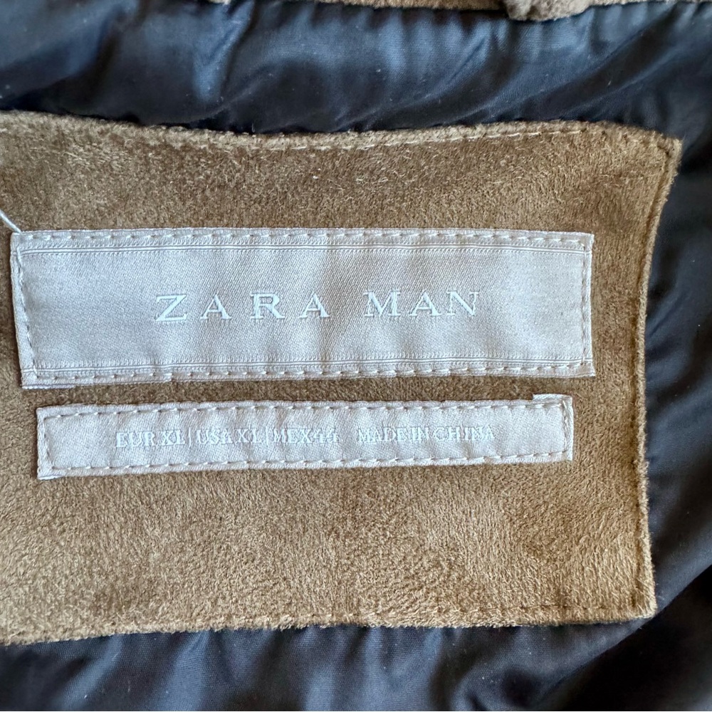 Suede-like Brown Biker Jacket - Picture 3 of 6